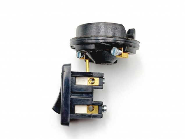 Rocker switch lamp holder E27 gold 