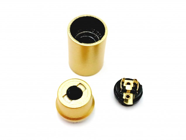 E14 Bakelite lamp holder 3 part plain skirt gold