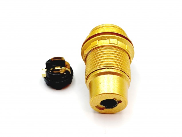 E14 Bakelite Lamp Holder Plus 2 Shade Rings In Gold