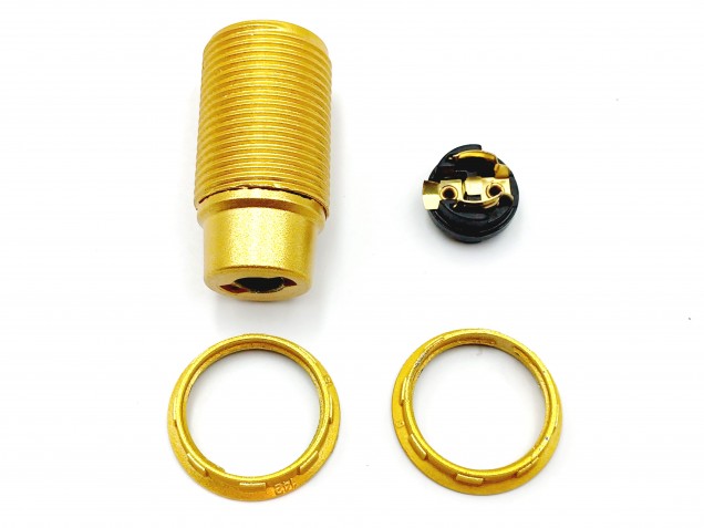 E14 Bakelite Lamp Holder Plus 2 Shade Rings In Gold