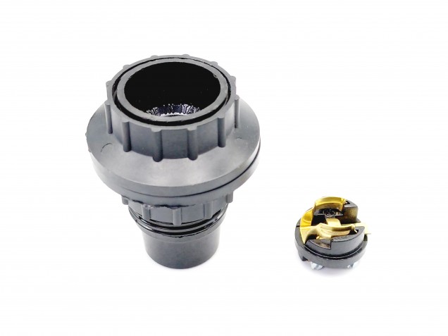 E14 Bakelite lamp holder threaded skirt and chunky shade rings black