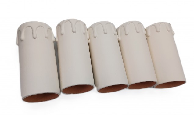 Chandelier Candle tubes magnolia card with drips 95 x 39mm 5 pack