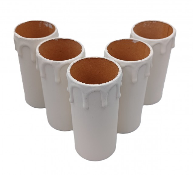 Chandelier Candle tubes magnolia card with drips 95 x 39mm 5 pack