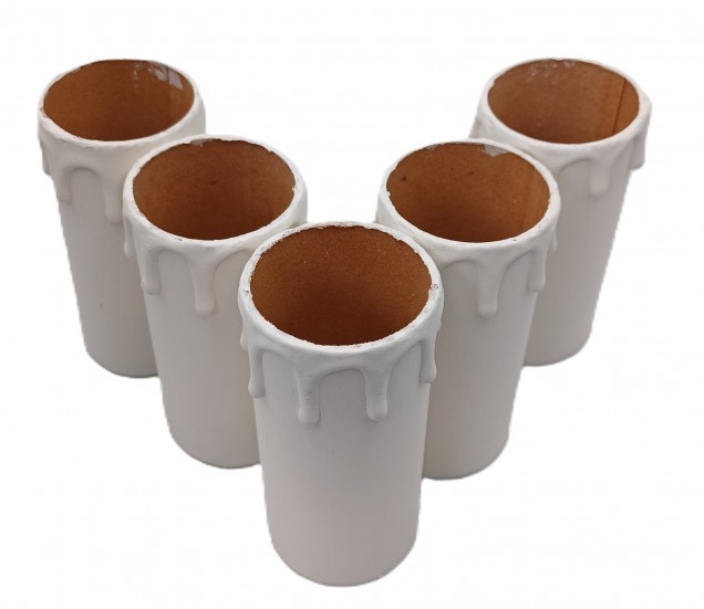 Chandelier Candle tubes magnolia card with drips 95 x 39mm 5 pack