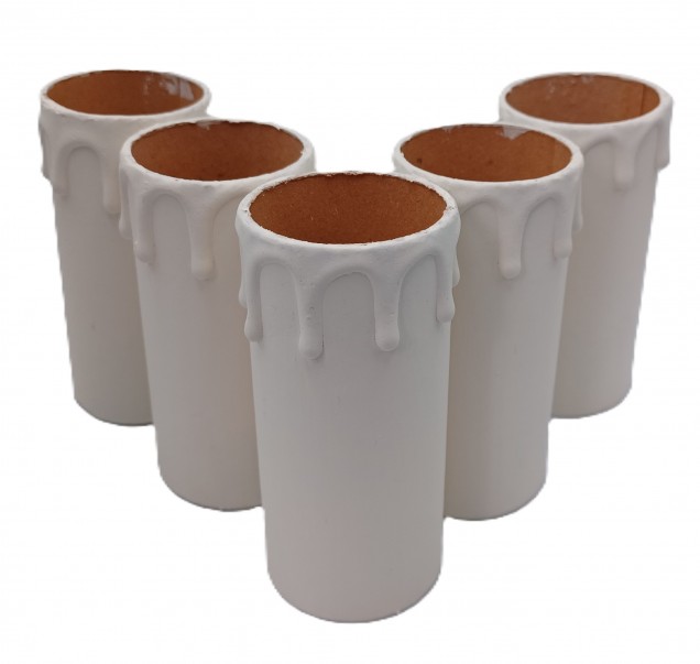 Chandelier Candle tubes magnolia card with drips 95 x 39mm 5 pack