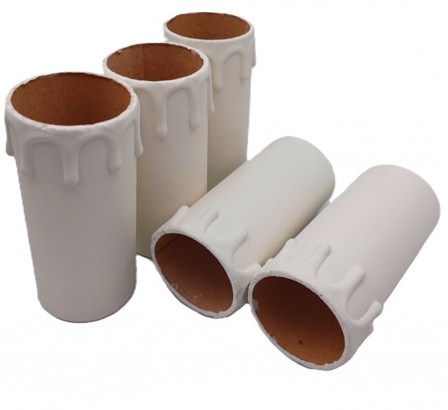 Chandelier Candle tubes magnolia card with drips 95 x 39mm 5 pack