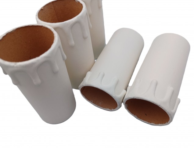 Chandelier Candle tubes magnolia card with drips 95 x 39mm 5 pack