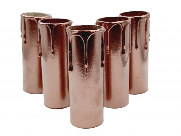 Copper Candle Tubes with drips Card 100mm x 32mm 