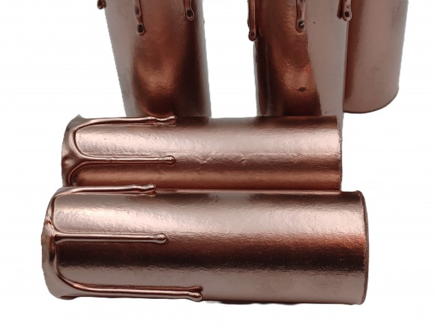 Copper Candle Tubes with drips Card 100mm x 32mm 