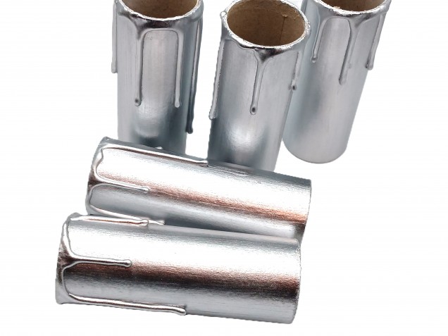 Chandelier Silver card Candle Tubes with drips 100mm x 32mm   