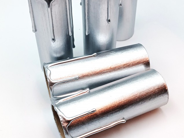 Chandelier Silver card Candle Tubes with drips 100mm x 32mm   