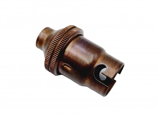 Antique Brass plated lamp holder SBC B15 plain skirt