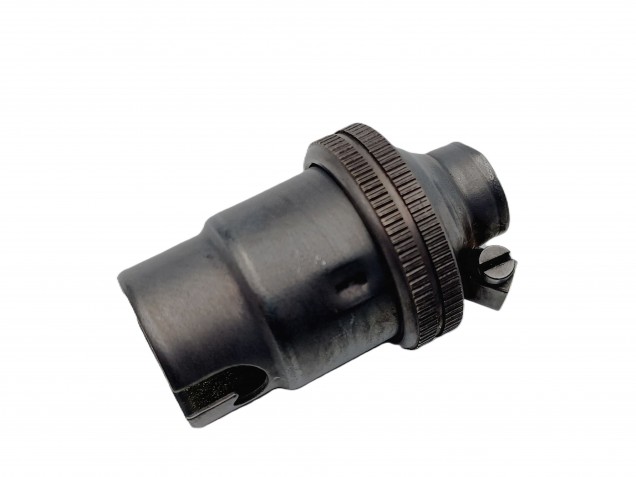 Dark bronze plated lamp holder SBC B15 plain skirt