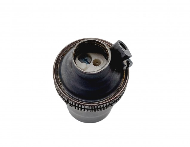 Dark bronze plated lamp holder SBC B15 plain skirt