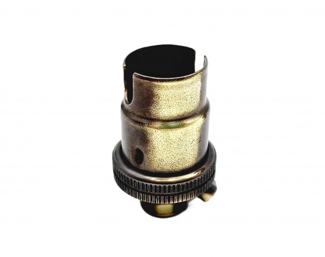 Brushed Antique plated lamp holder SBC B15 plain skirt