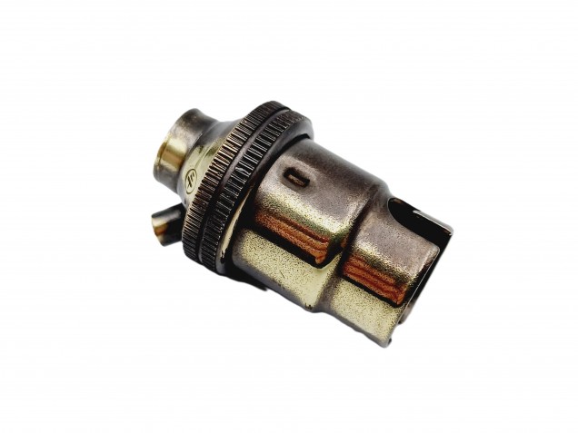 Brushed Antique plated lamp holder SBC B15 plain skirt