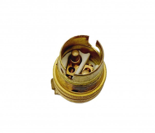 Lamp holder SBC B15 earthed half inch base thread