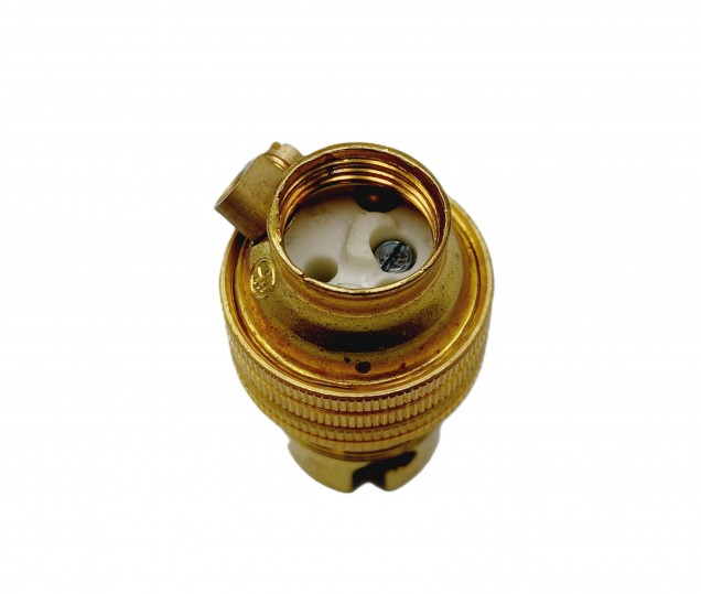 Lamp holder SBC B15 earthed half inch base thread