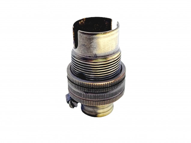 CORD GRIP BRUSHED ANTIQUE FINISH lamp holder SBC  B15 earthed 10MM thread