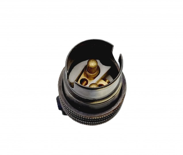 Brushed Antique lamp holder SBC B15 threaded skirt half inch thread