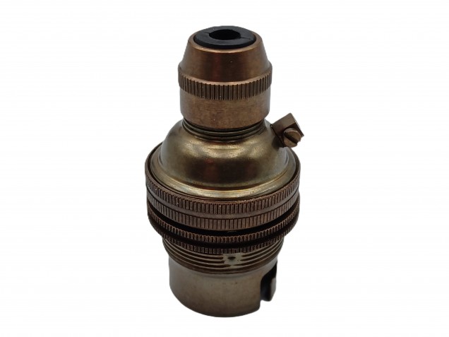 Lamp holder With Cord Grip BC B22 Antique brass