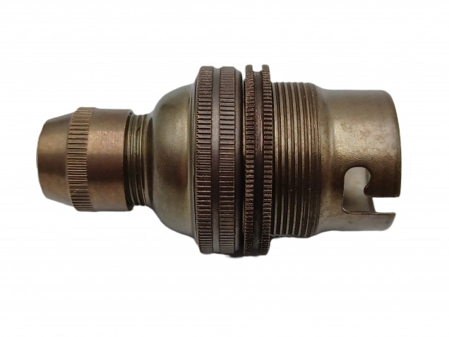 Lamp holder With Cord Grip BC B22 Antique brass