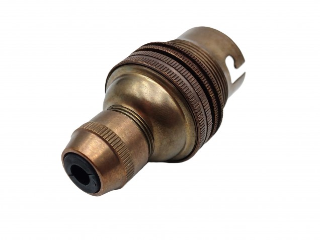 Lamp holder With Cord Grip BC B22 Antique brass