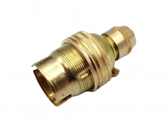 brass bayonet cap bulb lamp holder with cord grip B22