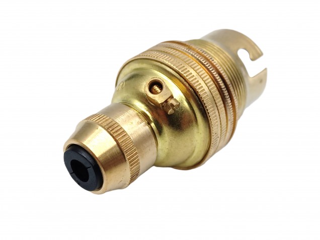 brass bayonet cap bulb lamp holder with cord grip B22