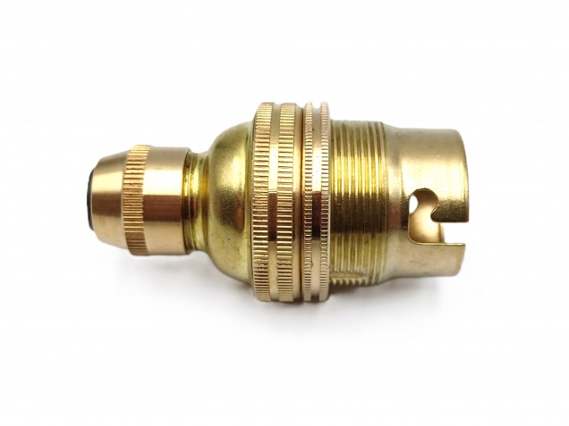 brass bayonet cap bulb lamp holder with cord grip B22