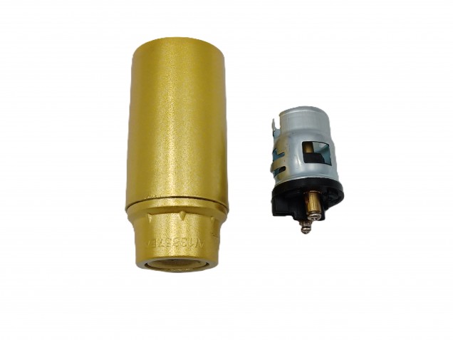 Bakelite B15 SBC lamp holder Gold plain skirt  M10 base 