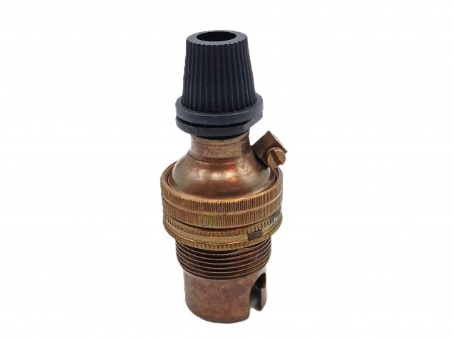 lamp holder with cord grip SBC B15 Antique brass