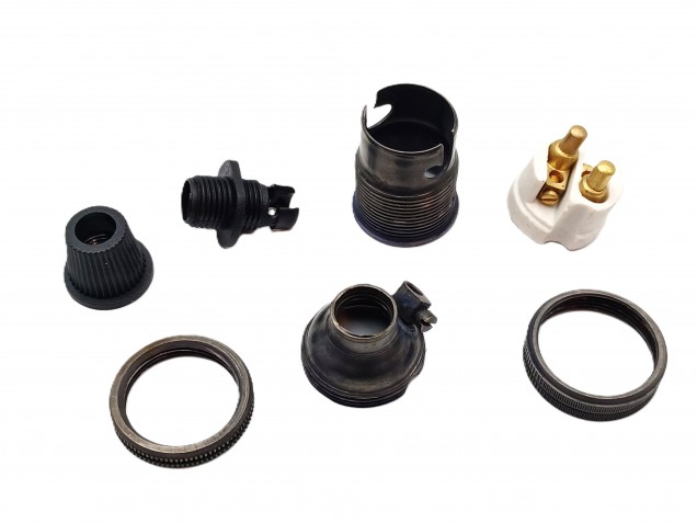 lamp holder with cord grip SBC B15 dark bronze