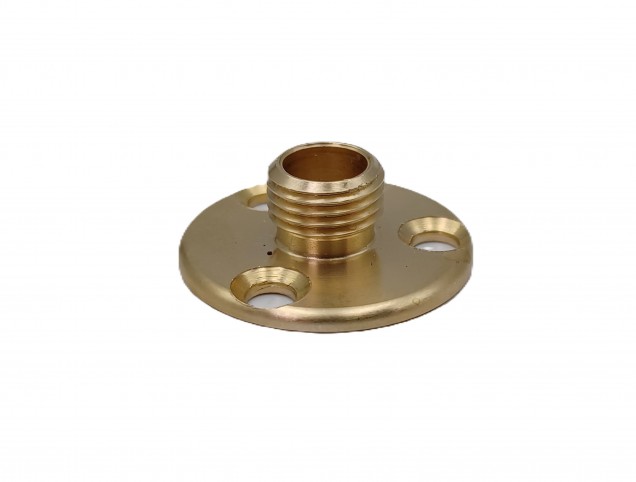 Raw Solid Brass Mounting Plate for Lampholders 10mm thread 25mm wide