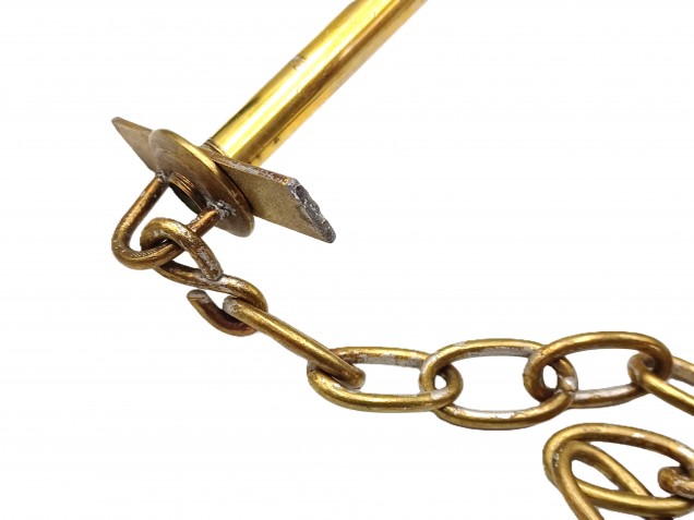 Brass Chandelier Frame Ring With Stem And Glass Beads