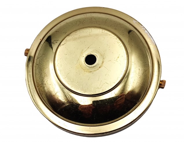 Brass plated steel ceiling rose 130mm with strap screws