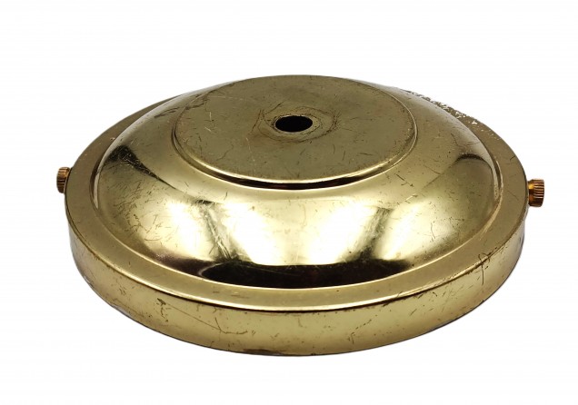 Brass plated steel ceiling rose 130mm with strap screws