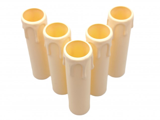 Chandelier Candle Sleeves Cream Drip Plastic 100mm x 24mm 