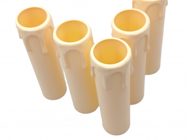 Chandelier Candle Sleeves Cream Drip Plastic 100mm x 24mm 