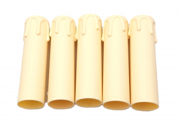 Chandelier Candle Sleeves Cream Drip Plastic 100mm x 24mm 