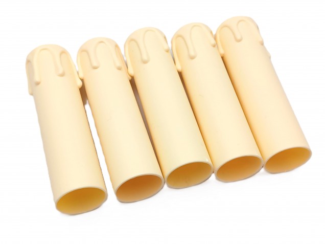 Chandelier Candle Sleeves Cream Drip Plastic 100mm x 24mm 