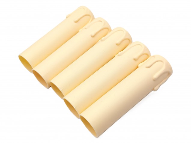 Chandelier Candle Sleeves Cream Drip Plastic 100mm x 24mm 