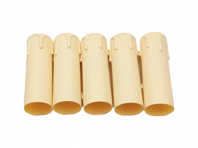 Candle Tubes-sleeves ivory Drip Plastic 105mm x 26mm