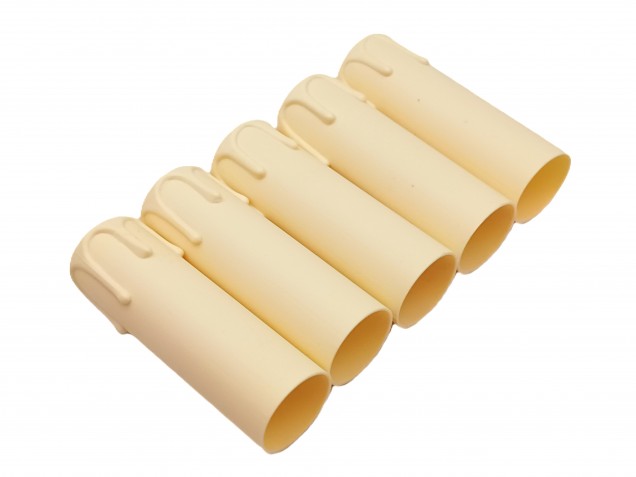 Candle Tubes-sleeves ivory Drip Plastic 105mm x 26mm