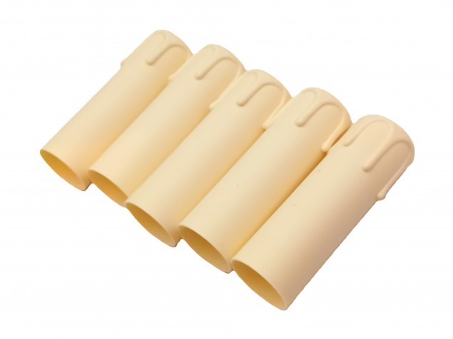 Candle Tubes-sleeves ivory Drip Plastic 105mm x 26mm