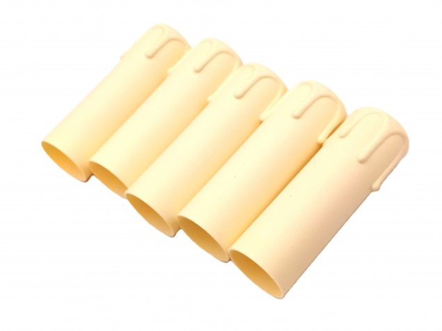 Candle Sleeve Ivory Drip Plastic 90mm x 27mm