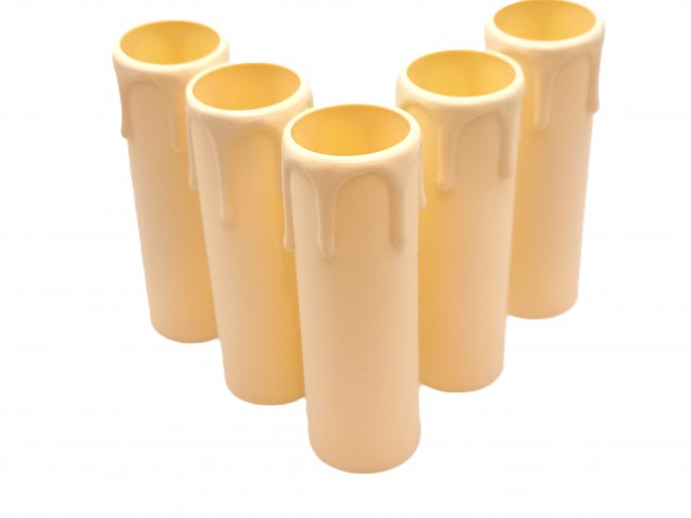 Candle Sleeve Ivory Drip Plastic 90mm x 27mm