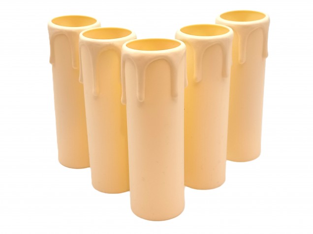 Candle Sleeve Ivory Drip Plastic 90mm x 27mm