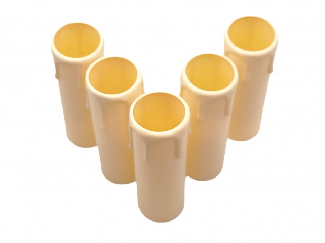 Candle Tubes-sleeves ivory Drip Plastic 105mm x 26mm