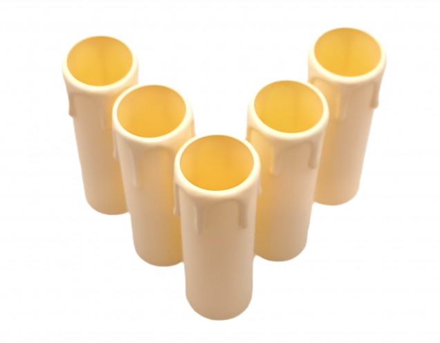 Candle Sleeve Ivory Drip Plastic 90mm x 27mm